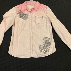 Style & Co SNAP FRONT WESTERN SHIRT WOMENS SIZE 12P